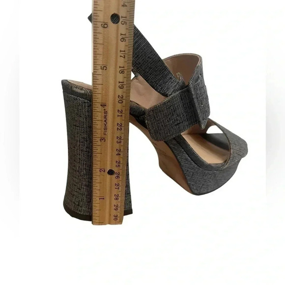 Nine West Denim Retro Platform Heeled Sandals Women’s size 9.5 - Picture 16 of 17